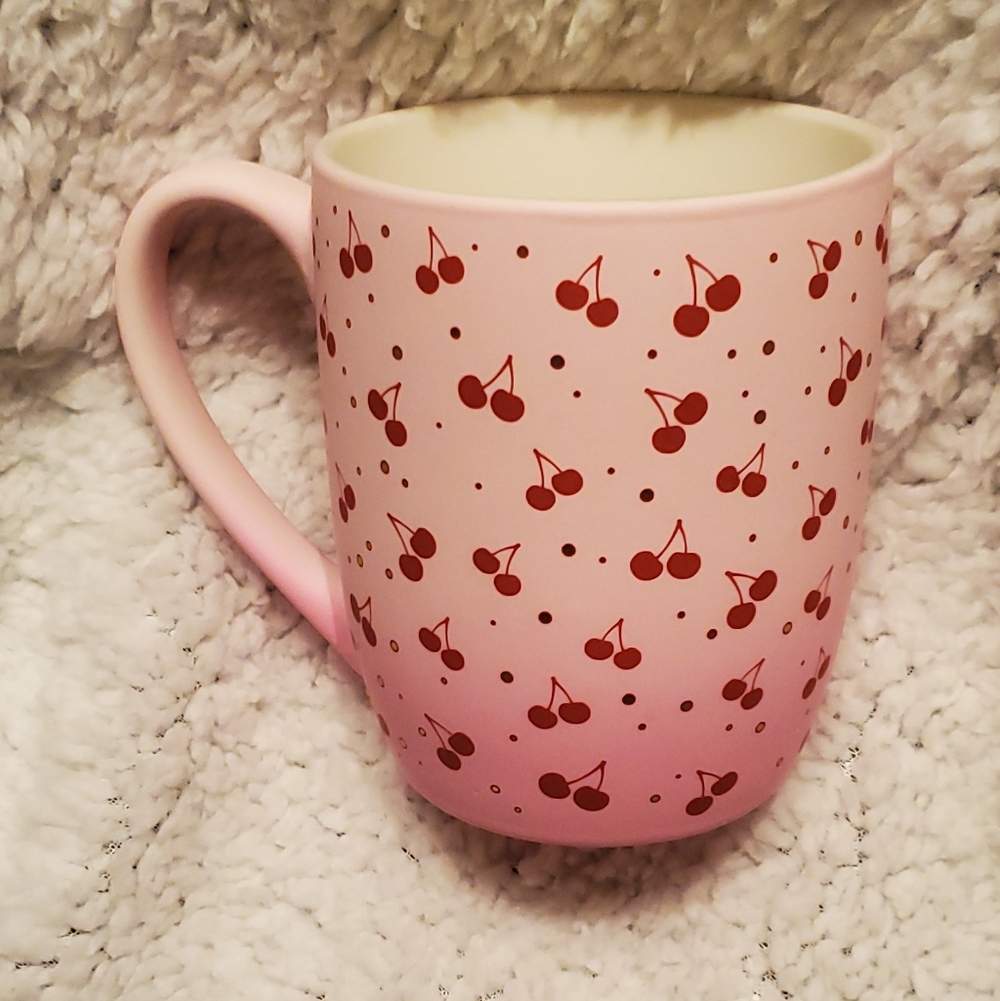 Petal & Pearl Cherries & Pink Bows Coffee Mug Dopamine decor